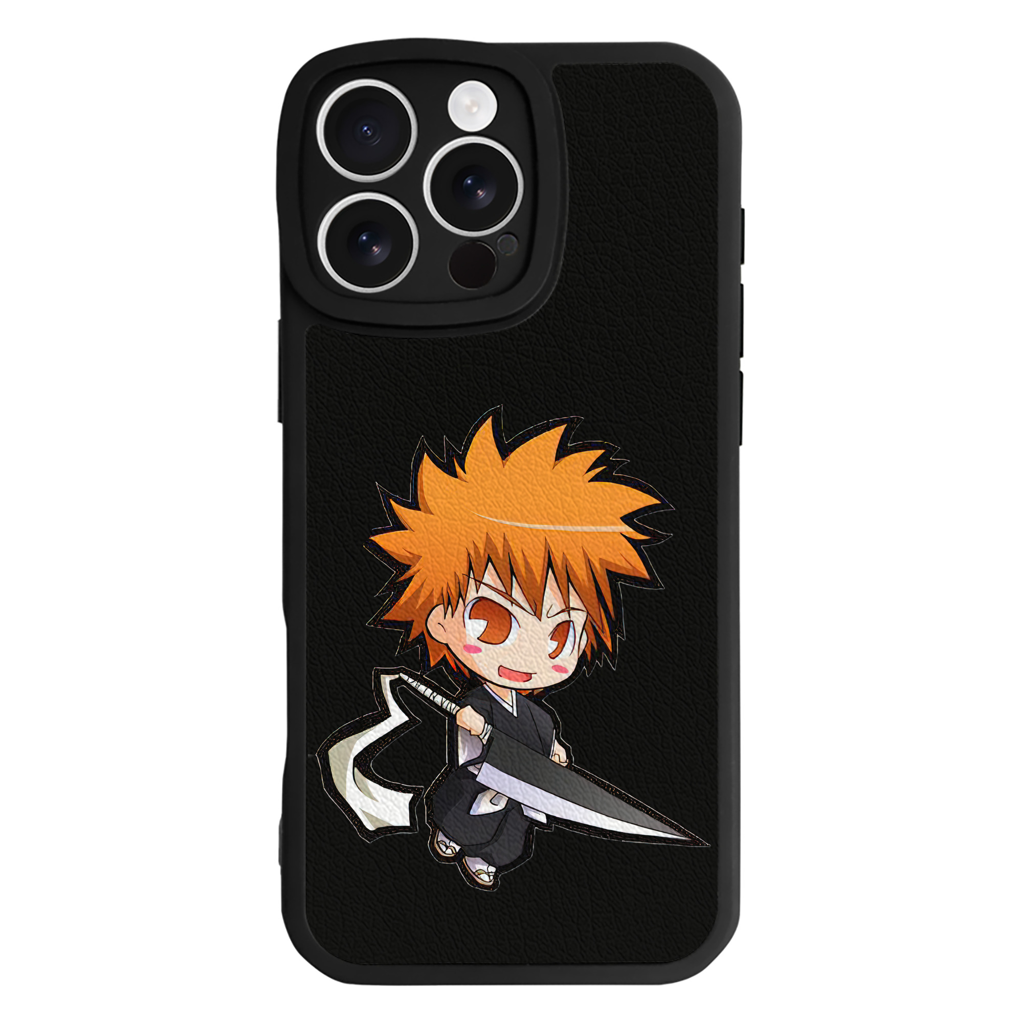 （画像用） ブリーチ 黒崎一護（くろさき いちご）BLEACH Kurosaki Ichigo 【iPhone 16シリーズ対応】シリコンスマホケース（レザー調） 材質：シリコン